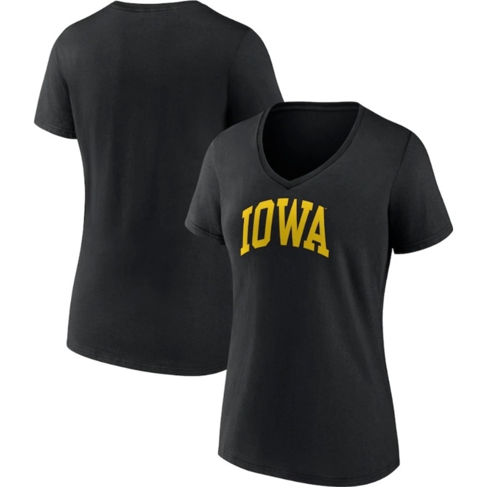 Fanatics Iowa Hawkeyes V-Neck T-Shirt‎ College Graphic Tee Black XL NWT